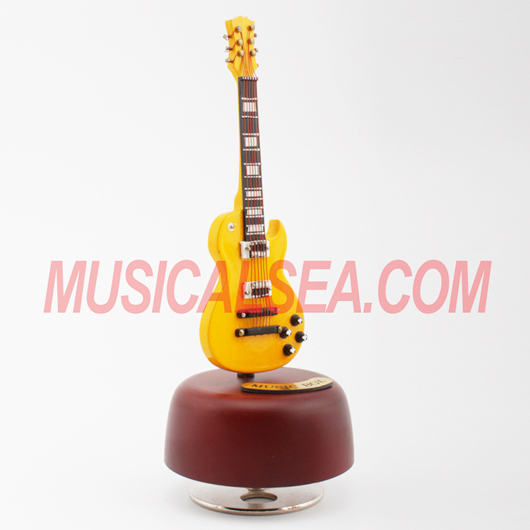 Wholesale miniature wooden guitar rotating mu